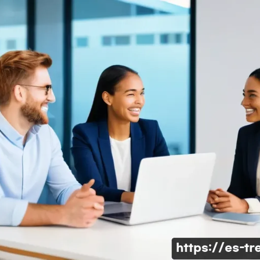 무역영어와 관련된 최신 트렌드 - **Prompt:** A diverse group of four business professionals (two men, two women, various ethnicities ...