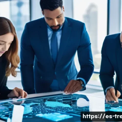 Home 30 무역영어 실기 시험 케이스 분석 - **Prompt:** A diverse group of four business professionals (two men, two women, all appearing 30-50 ...