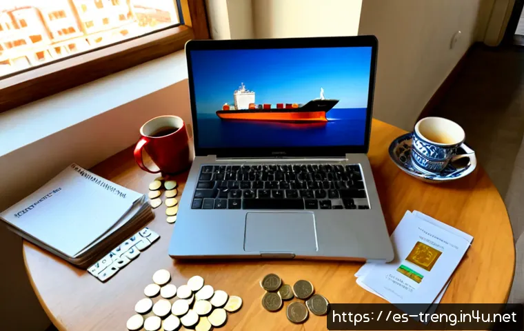 Home 17 무역영어 학습에서 필요한 자료 준비 - Photorealistic study desk in a bright Spanish apartment, an adult learner preparing materials for in...